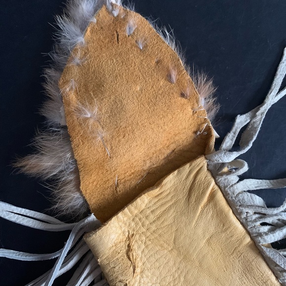 Hand Sewn Fringe Leather & Fur Indian Pouch Bag Case Medicine Bag Pipe Case - Picture 4 of 8